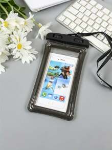 手机防水包斜挎挂绳通用触屏游泳潜水保护套运动包手机壳透明包沙滩包手机袋手机套基础款游泳包游泳者热带海岸风情沙滩包夏季海岛度假海滩配件男女通用钱包户外运动旅行度假泳池运动健身锻炼旅行包度假男女旅行必备耐用游泳包 - 黑色 - 查看 18