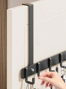 1 pieza Perchero de ganchos sobre la puerta, perchero de almacenamiento multifuncional de metal resistente con ganchos para colgar abrigos, toallas, bolsos, sombreros para la entrada, cocina, baño y sala de estar