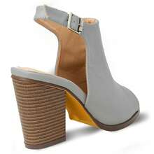 Women's Open Toe Slingback Sandals With Buckled Strap And Chunky Heel – Perfect For Work Or Weekend Outfits - 灰色 - 查看 3