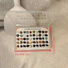 50pcs Natural Mineral Specimen + 100pcs Mineral Identification Guide" Classic Collection Set | Quartz, Agate, Fluorite, Obsidian, Pyrite, Etc. | Home Decor, Mineral Collection, Holiday Gift | Christmas, Valentine's Day, Birthday, Graduation - Multicolor - View 3