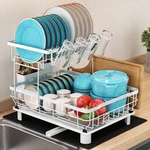 Large-Capacity, Multifunctional Extendable Dish Drainer With Ample Utensil Support For Pots And Pans, Black.