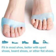 男女硅胶跖骨垫脚垫透气前脚掌垫防滑舒适足部护理鞋垫 - 彩色 - 查看 4