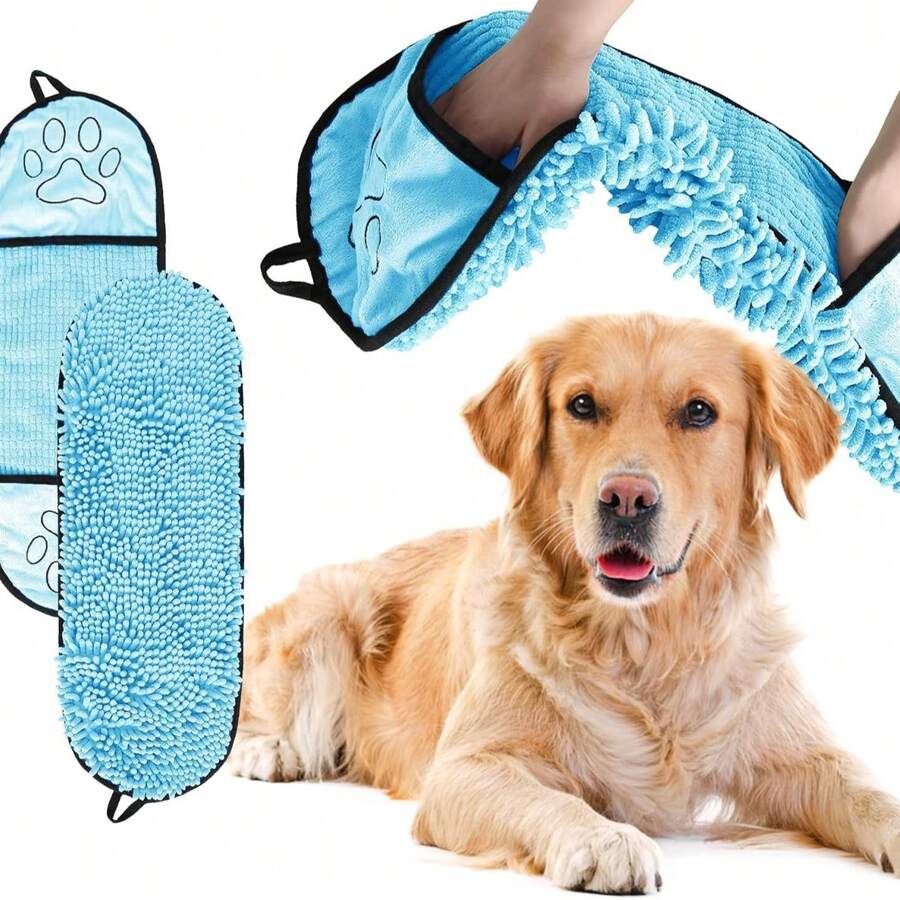 Best-Selling Pet Towel, Super Absorbent Chenille Quick Dry Thick Reusable Pet Bath Towel Wholesale