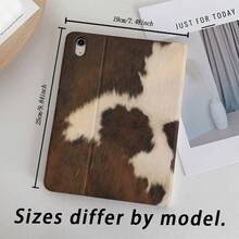 1 szt. składane etui ochronne w stylu vintage z krowim wzorem i miejscem na rysik, kompatybilne z iPadami 10.9/10.2/Air 5. generacji/Pro 11/10. generacji/9.7/Air 2/iPadem (7. generacji)/iPadem (8. generacji)/iPadem Air 4/5, iPadem Pro 11, iPadem 10.9" (2022), iPadem Air 13" (M3 2025), iPadem Air 11" (M3 2025), iPadem 11" (A16 2025), Galaxy Tab S10+/S9/A9