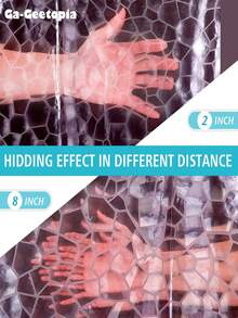 1pc EVA Transparent Shower Curtain, 3D Water Cube Embossed Asymmetrical Shape, Pink Transparent, Multiple Sizes, No Hooks - Pink - View 9