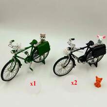 Vélo vintage rétro classique, décoration maison DIY, mini proportion combinée avec valise, kit artisanal DIY, démontable, modèle de mini vélo en alliage, mini objets, en alliage d'aluminium pour collectionneurs et passionnés, idéal comme cadeau d'enseignant et cadeau d'Halloween, décoration de Noël, cadeau de Noël pour les meilleurs amis.