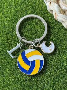 个性化排球钥匙扣礼品，送给段街运动员的礼物，感恩节和圣诞节礼物 - 黃色 - 查看 91