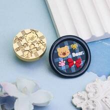 泰迪熊和蝴蝶结系列 - 适用于情书、邀请函、节日贺卡、日记、剪贴簿、DIY 工艺品 - 金色 - 查看 2