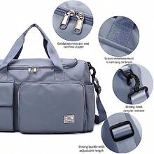 Travel Duffel Tote Bag With Dry Wet Separation Pocket, Weekender Bag For Women And Men,Waterproof Bag With Shoe Compartment Lightweight And Easy Carry On Black