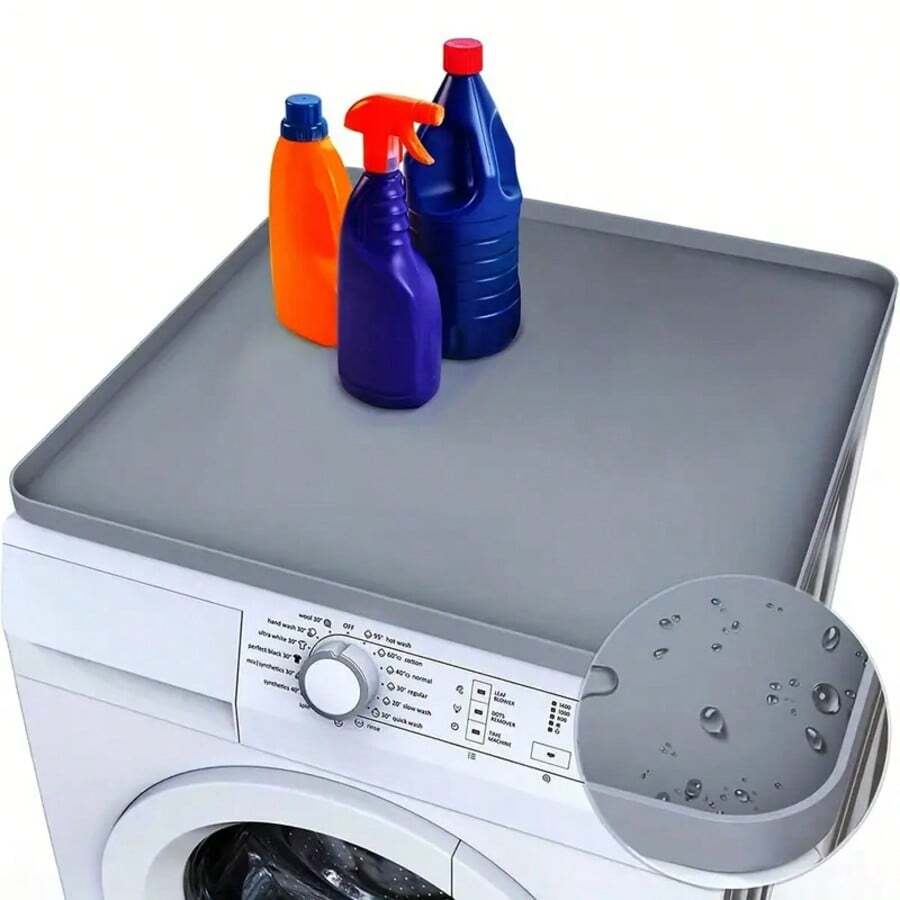 1pc Silicone Washing Machine Drip Tray, Non-Slip Washing Machine Drain Tray, Anti-Vibration Floor Protector For Dryer And Washing Machine, Easy To Clean Drip Pad, Non-Hole Design