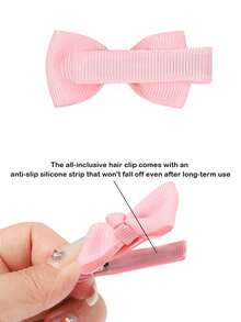 10入組 隨機顏色嬰兒女孩髮夾 完全襯裡防滑 微小2英吋髮帶夾 嬰兒女童小孩髮夾 - 彩色 - 查看 4