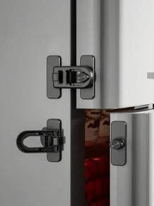 1/2/4pcs Locks, Cabinet Locks, Refrigerator Locks - Easy Install, No Tools Needed, Black & White, Childproof Security Locks Without Power Or Battery - Multicolor - View 2