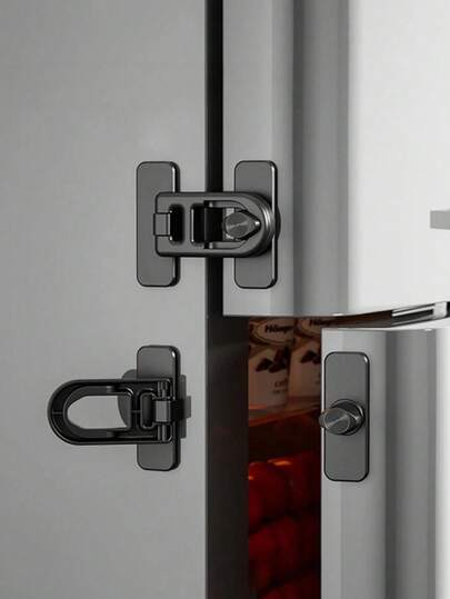 1/2/4件套锁、橱柜锁、冰箱锁 - 易于安装，无需工具，黑白两色，儿童安全锁，无需电源或电池