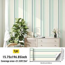 SUPSTICKER 1 rouleau de papier peint adhésif moderne et minimaliste à motif rayé, facile à décoller et à coller. Convient pour la décoration murale du salon, de la chambre, des armoires, des bureaux, des salles de classe, des dortoirs. Papier peint, stickers muraux, décoration murale, décoration de chambre, décoration de cuisine de 15,75*78,74/118,11/196,85 pouces