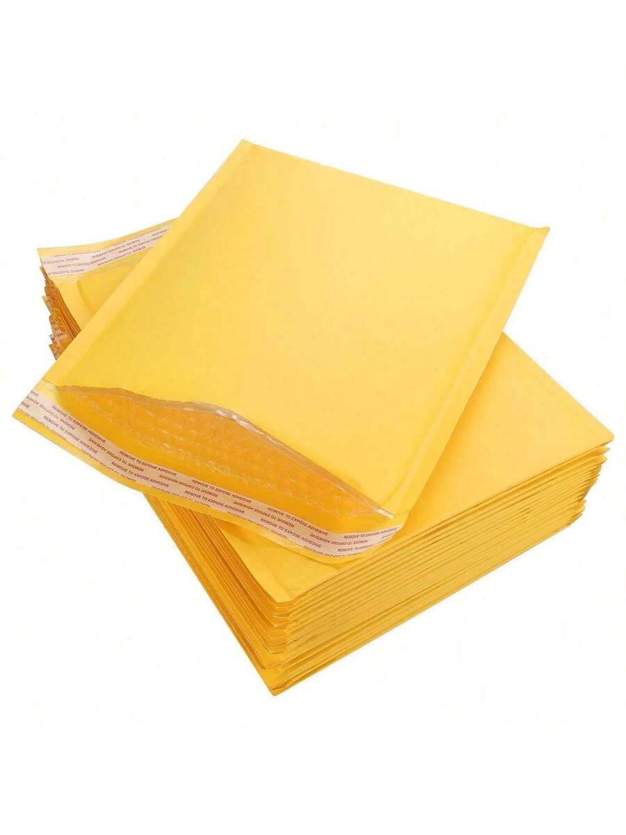 10PCS Yellow Kraft Paper Bubble Mail Bag With Padded Envelope And Self Sealing Bag,For School Supplies,Back To School - Multicolor - View 1