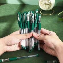 12 Pens A Box Of Green Gel Pen -0.5mm Tip, Smooth Writing, Green Ink, Durable Ink - Perfect Office Supplies/School Supplies - Green - View 5