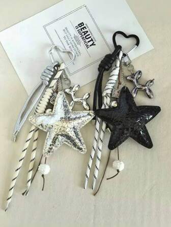 1 pièce Accessoire de sac style Y2K rose étoile, accessoire de sac en chenille, accessoire porte-clés pouvant être utilisé comme pendentif de sac, pendentif. Cadeaux de la Saint-Valentin pour les adolescentes, les femmes, les étudiantes, les enseignants, les employés de bureau et les débutants. Accessoires de décoration, cadeaux, accessoires de voiture, porte-clés, fournitures de rentrée scolaire, cadeaux pour les enseignants