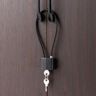 قفل كابل من الصلب الثقيل بتشطيب معدني مطفي - قفل بمفتاح مشفر مسمك للخزائن والملفات وغيرها - قفل معلق آمن ومتين
