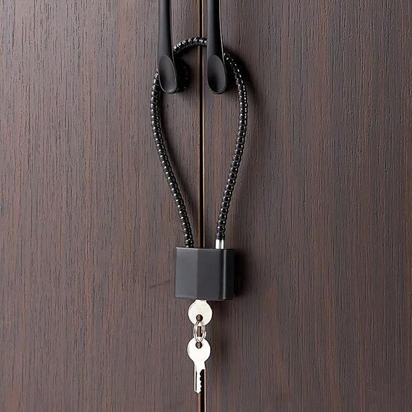 1 Stück Hochleistungs-Kabelschloss aus Stahldraht mit matter Metalloberfläche – Verdicktes Zahlenschloss für Schränke, Aktenschränke und mehr – Sicheres und Langanhaltendes Hängeschloss