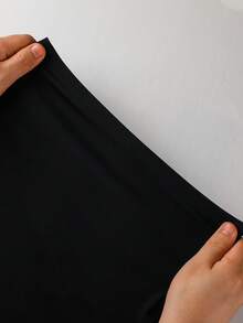 2PCS Seamless Safety Shorts For Women Ice Silk Safety Pants Shorts For Women Boyshorts Knickers Women Cycling Shorts Antiexposure Women Briefs - Black - View 8