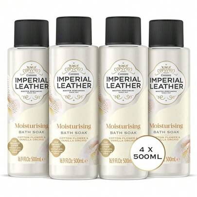 Imperial Leather Relaxing Bath Soak, Lavender & Wild Iris, Rich & Creamy Bubble Bath, Gentle Skin Care, Bulk Buy, Pack Of 4 X 500ml