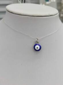 1 件方晶锆石镶嵌蛋形莫桑石银项链