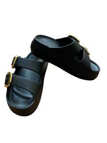 Sandalias de Plataforma Casual Chic para Mujer  Polietileno    Sandalia  Casa    Verano - Negro - Ver 4