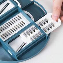 Vegetable Cutter Slicer With Basket Fruit Potato Chopper Carrot Vegetable Kitchen Tool - Blue - View 6