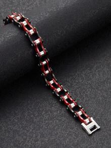 1 pièce Bracelet chaîne de vélo, bijou de main en acier inoxydable pour hommes et femmes, poli et coloré, style punk hip-hop, cadeau pour petit ami et petite amie - bracelet chaîne - Voir 5