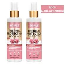 Goiple 热保护护发喷雾，保护头发免受直板夹和吹风机的损伤，抚平毛躁，增添光泽，蕴含玫瑰提取物，免洗护发喷雾，适用于卷发、波浪发、直发和假发（100毫升/200毫升） - 粉色 - 查看 17