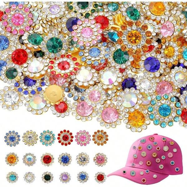 Nogeqi 150 Pcs Sew On Rhinestones, Jewels For Crafts With Metal Base, Flower Shape Crystal Rhinestones For Clothes Shoes Hats Bags Sewing Accessories(Colors Mixed)