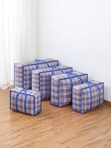1 قطعة حقيبة منسوجة مربعات زرقاء سميكة، حقيبة فرز وتخزين مقاومة للغبار للملابس، حقيبة تخزين للغرفة الجامعية، حقيبة تخزين مربعات زرقاء للتخييم الخارجي، حقيبة تخزين للنقل، حقيبة فرز للمستودع، مصنوعة من قماش مقاوم للماء والغبار، قوي ومتين، مناسب لتخزين البطانيات والملابس والألعاب وأصناف المستودع المختلفة'
