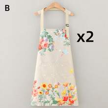 1pc New Butterfly & Flower Pattern Waterproof & Oil-Resistant Apron, Fashion Minimalist Design For Cooking, Kitchen, Coffee Shop, Unisex - Multicolor - View 15
