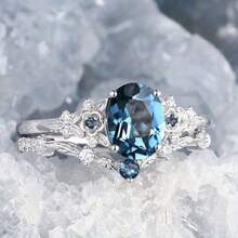 A Fashionable And Elegant Ring Set For Women, Suitable For Daily Use, Parties, Weddings And Banquets. The Perfect Gift For Birthdays And Anniversaries Of Loved Ones And Friends - 白金戒指 - 查看 5