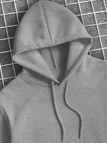 Moletom Masculino Blusa De Frio com Capuz e Bolso Canguru Estampado Queen Sword - Cinza - Visão 3