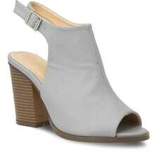 Women's Open Toe Slingback Sandals With Buckled Strap And Chunky Heel – Perfect For Work Or Weekend Outfits - 灰色 - 查看 1