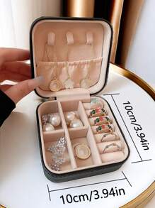 新款豪华升级大容量PU皮革首饰盒 | 首饰收纳包，旅行首饰盒 | 多层隔层，可收纳项链、戒指和耳环 | 便携式旅行首饰盒 | 送给女友/妈妈/母亲节/闺蜜生日/情人节的礼物，女士旅行必备，节日必备，秋季装饰，万圣节 - 彩色 - 查看 10