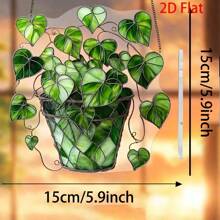 1 件美丽的铃兰图案，厚度 0.3 厘米，彩色窗挂式太阳捕手，彩色玻璃风格，适合卧室和客厅，是送给朋友和家人的理想礼物，太阳捕手