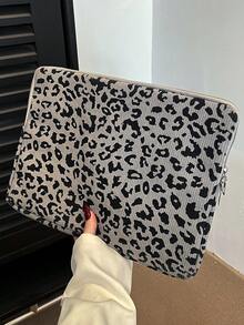 Túi đựng máy tính xách tay và máy tính bảng nhiều kích cỡ họa tiết da báo tối giản sang trọng màu trơn dành cho nữ Túi đựng máy tính xách tay Túi đựng máy tính xách tay thiết yếu cho sinh viên khi trở lại trường - Xám - Xem 4