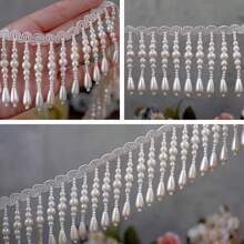 手工串珠仿珍珠流苏吊坠DIY服装蕾丝花边配饰，适用于吊坠链、项圈、婚纱配饰、服装材料、头饰、鞋子DIY用品 - 彩色 - 查看 10