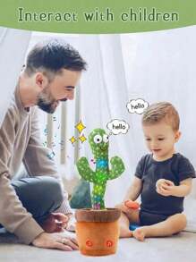 1pc Dance Cactus, Toy For Baby, Talking Cactus Toys, Repeat What You Say Baby Toys, Dance Cactus Imitation Toys And LED English Singing Can Talk For 15 Seconds Recorder Music Toys,Halloween Christmas Gift