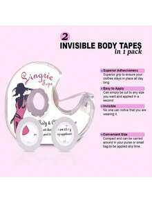 1pc Women's Fashionable Double Sided Tape For Clothes And Body, Scarf, Beauty, Suitable For All Fabric Types And All Skin Types, Transparent Tape Camping Stuff - Clear - View 6