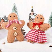 2pcs Handmade Gingerbread Man & Christmas Tree Ornaments - Hanging Holiday Decor, Suitable For Christmas Non-Feather Decoration, No Electricity Needed, Scene Setting, Christmas Party Decoration
