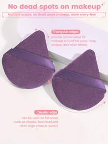 5pcs Makeup Sponge Set: 1pc Makeup Sponge, 1pc Mini Makeup Sponge, 1pc Finger Makeup Sponge, 1pc Triangle Powder Puff, 1pc Air Cushion Puff, Suitable For Loose Powder And Foundation,Makeup,Cheap,Room Decor,Vanity,Travel,Bedroom,Makeup Accessories,Puff,Makeup Blender,Powder Puff,Makeup Sponge,Cheap,Stocking Stuffers,Makeup,Makeup Tools,Cheap Stuff,Gifts,Gifts For Women,Christmas Gifts,Giveaways,Travel,Cheap Stuff,Travel Essential - Purple - View 2