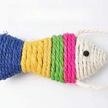 1 Peça Brinquedo de Gato Corda Suspensa Pequeno Peixe de Sisal e Papelão 12cm Arranhador Suprimentos para Animais de Estimação Alívio do Tédio Brinquedo para Mastigar
