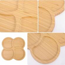 Bandeja de bambú para aperitivos de 1 pieza, bandeja para servir aperitivos, plato para aperitivos, ideal para pasteles, frutas, nueces y dulces. - 24,5 x 24,5 cm - Ver 7