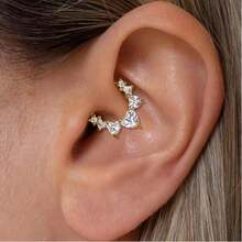 Cercei Daith pentru cartilaj pentru femei, cercei mici din aur, piercing hipoalergenic cu Helix, Huggie, titan, oțel chirurgical 14k, implant de diamant, bijuterii din zirconiu cubic