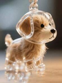 Puppy Transparent Hair Storage Box, Dog Hair Collector Keychain Decorative Souvenir Storage Box, Transparent Pet Hair Memorial Bottle, Keychain For Collecting Cat And Dog Hair Souvenirs, Store Precious Memories Of Furry Friends, Cute Animal Hair Ball Storage Pendant Decorative Souvenir Dust Box Gift - Multicolor - View 3