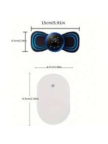 1 Set Portable Mini 8-Mode 19-Level Rechargeable Massage Machine, 1 Connector Clip + 1 Neck Massage Patch, Suitable As Holiday Gift For Shoulder, Neck, Leg Massage For Men And Women - Black - View 7