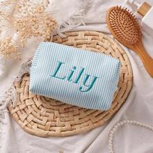 Personalized Travel Makeup Bag, Bridesmaid Gift, Customized Makeup Pouch, Monogram Tulle Pouch, Gift For Her, Best Friend, Birthday Gift, Personalized Bridesmaid Makeup Bag, Customized Bridesmaid Makeup Bag, Wedding Bag, Bridal Party Gift, Customized Bridal Makeup Bag, Embroidered Gift, Customized Makeup Bag, Bachelorette Party Customized Gift, Personalized Custom Gift For Bride - Multicolor - View 5